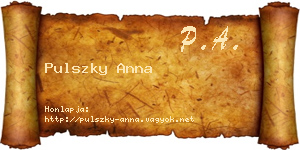 Pulszky Anna névjegykártya